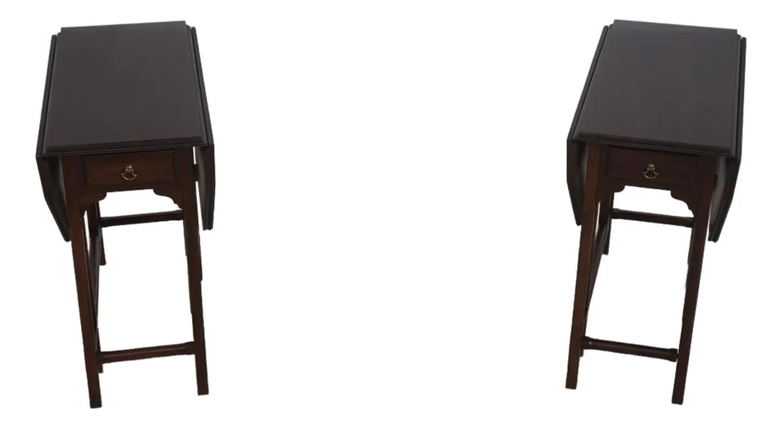 Ethan Allen Georgian Court cherry gateleg end table pair (1 of 10)