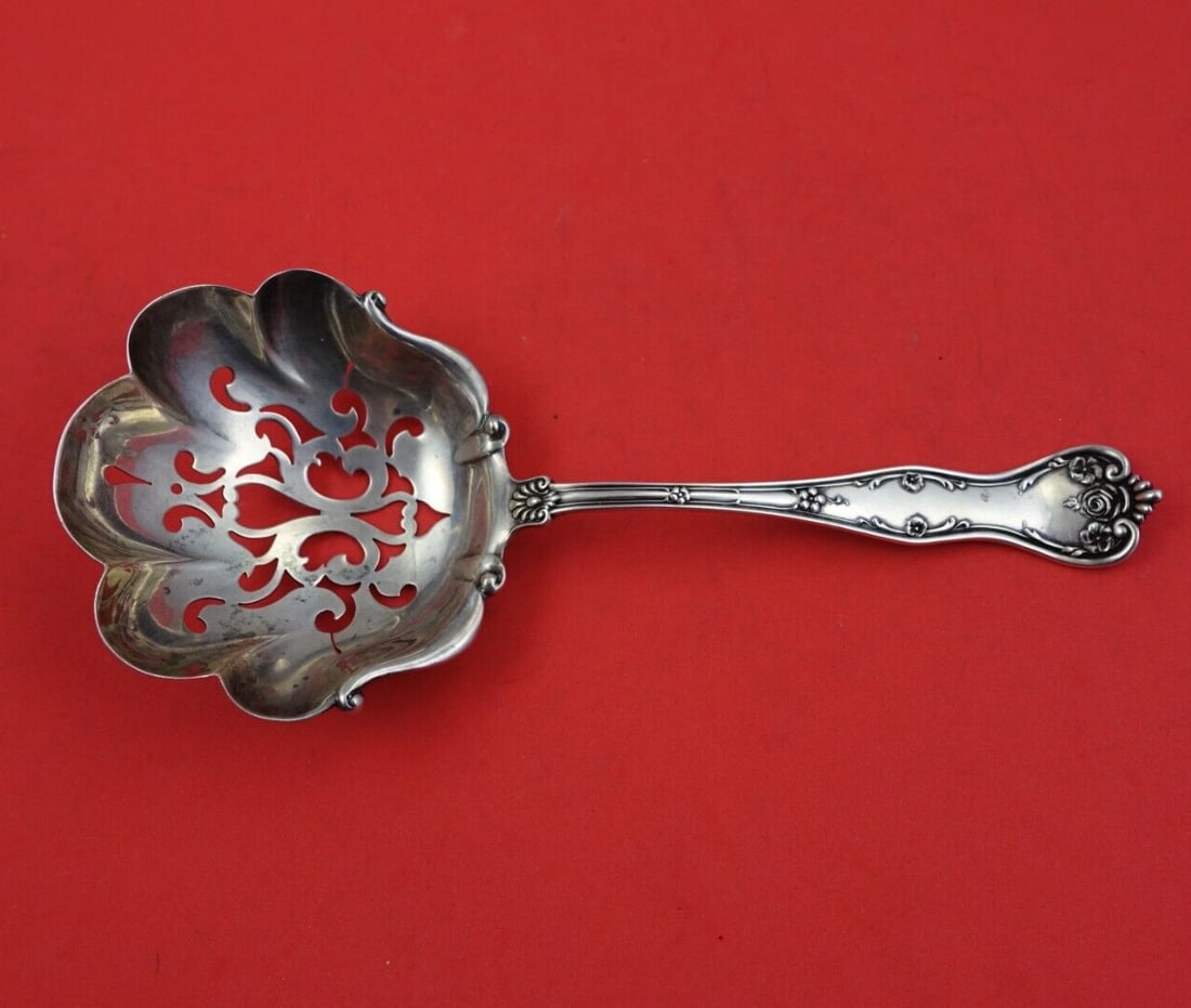 Frank Smith Sterling Silver Slotted Pea Spoon Number 2 8 Inch: Frank Smith Sterling Silver Slotted Pea Spoon Number 2 8 Inch This exquisite slotted pea spoon, crafted by Frank Smith, features the elegant Number 2 pattern and is made of high-quality sterling silve