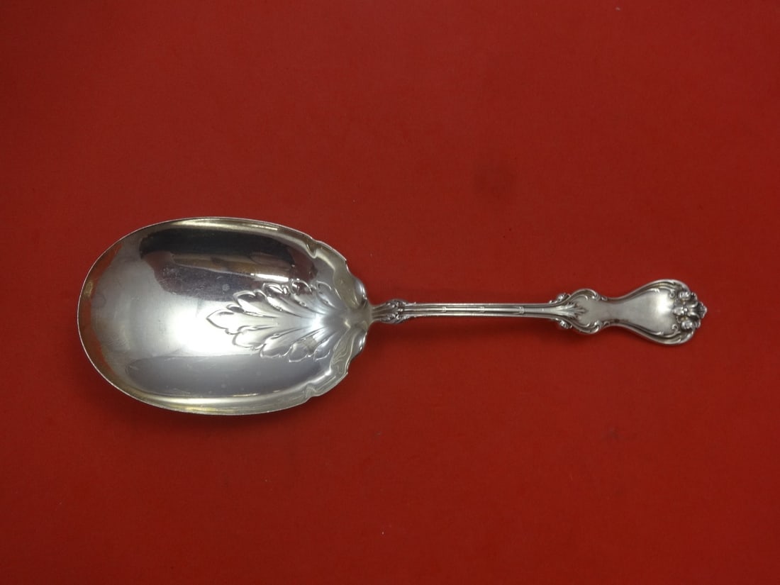 Whiting Duke of York sterling silver berry serving spoon 9 1 2 inch: Whiting Duke of York sterling silver berry serving spoon 9 1 2 inch This is a wide sterling silver berry serving spoon in the Duke of York pattern by Whiting. Crafted in the United States between 1900