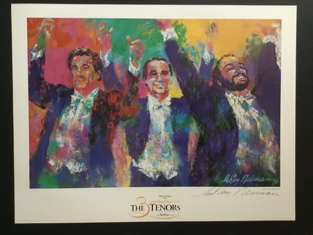 Leroy Neiman Signed The Three Tenors Lithograph Art Print (Open Edition Print) 1996: Leroy Neiman Signed The Three Tenors Lithograph Art Print (Open Edition Print) 1996 This stunning lithograph print titled 'The Three Tenors in Concert' is a masterpiece by the renowned artist LeRoy Ne
