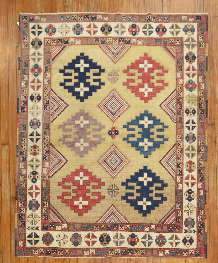 4' 5" x 5' 3" Anatolian Turkish Accent Rug Caucasian Style (1 of 7)