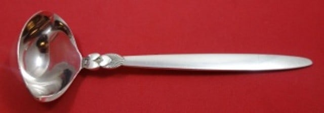 Georg Jensen Cactus Sterling Silver Mayonnaise Ladle 5 Inch Vintage: Georg Jensen Cactus Sterling Silver Mayonnaise Ladle 5 Inch Vintage This exquisite mayonnaise ladle from the renowned Cactus pattern by Georg Jensen is a stunning addition to any vintage silver collec