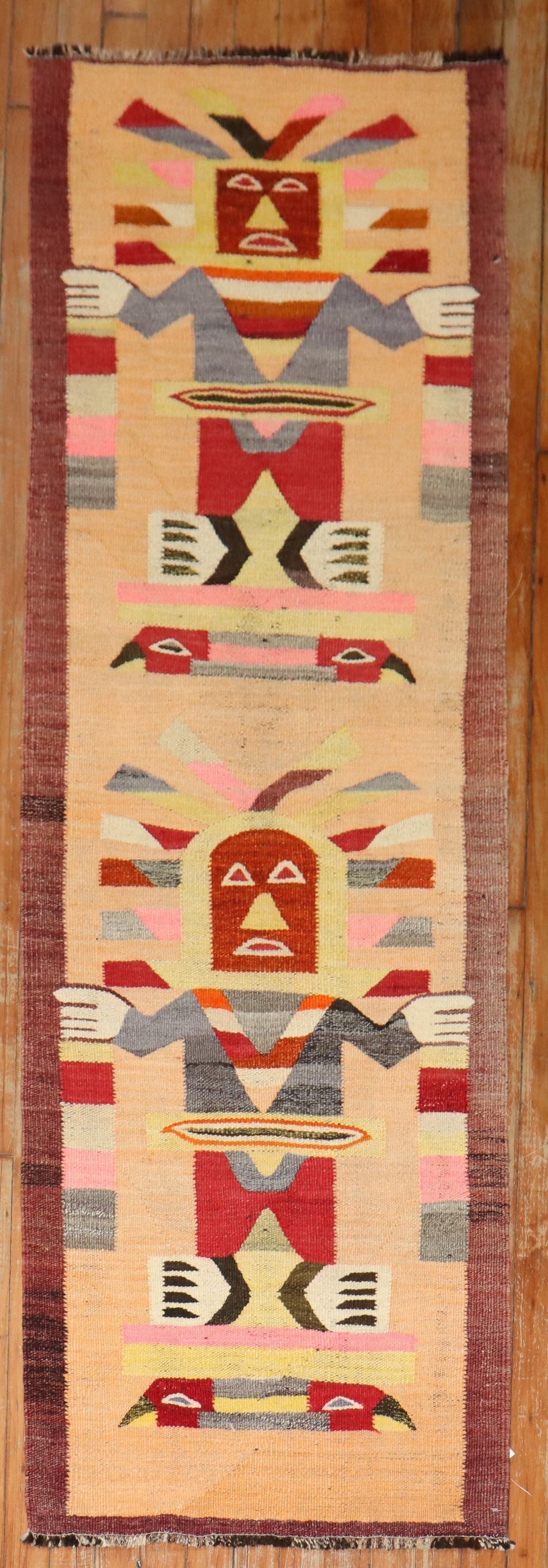 2' x 6' 2" North African pictorial kilim runner (1 of 7)