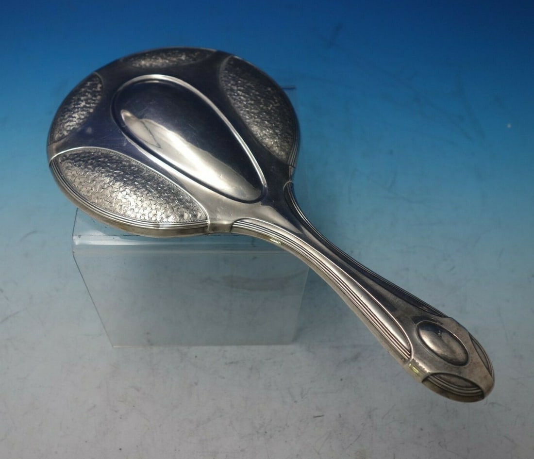 A W Ltd Sterling Silver Hand Mirror 10 3/8 Inches Elegant Design (1 of 11)