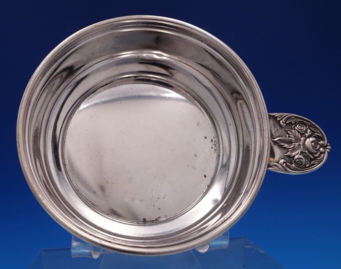 Kirk Repousse Sterling Silver Porringer Bowl 5" Floral Design (1 of 9)