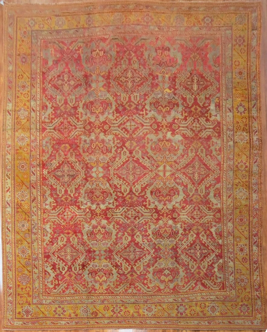12' 2" x 17' 10" Oversize Turkish Oushak Rug Early 20th Century (1 of 7)