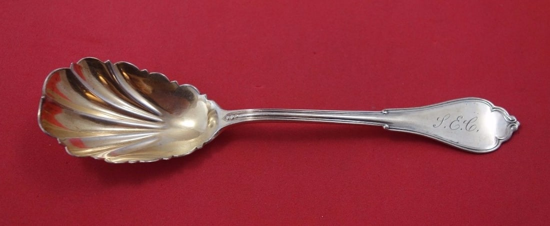 Vanderslice Gothic Eureka Sterling Silver Sugar Spoon 6 Inches Monogrammed: Vanderslice Gothic Eureka Sterling Silver Sugar Spoon 6 Inches Monogrammed Discover a beautiful Gothic aka Eureka sugar spoon crafted by Vanderslice, dating back to 1850-1899. This exquisite serving s