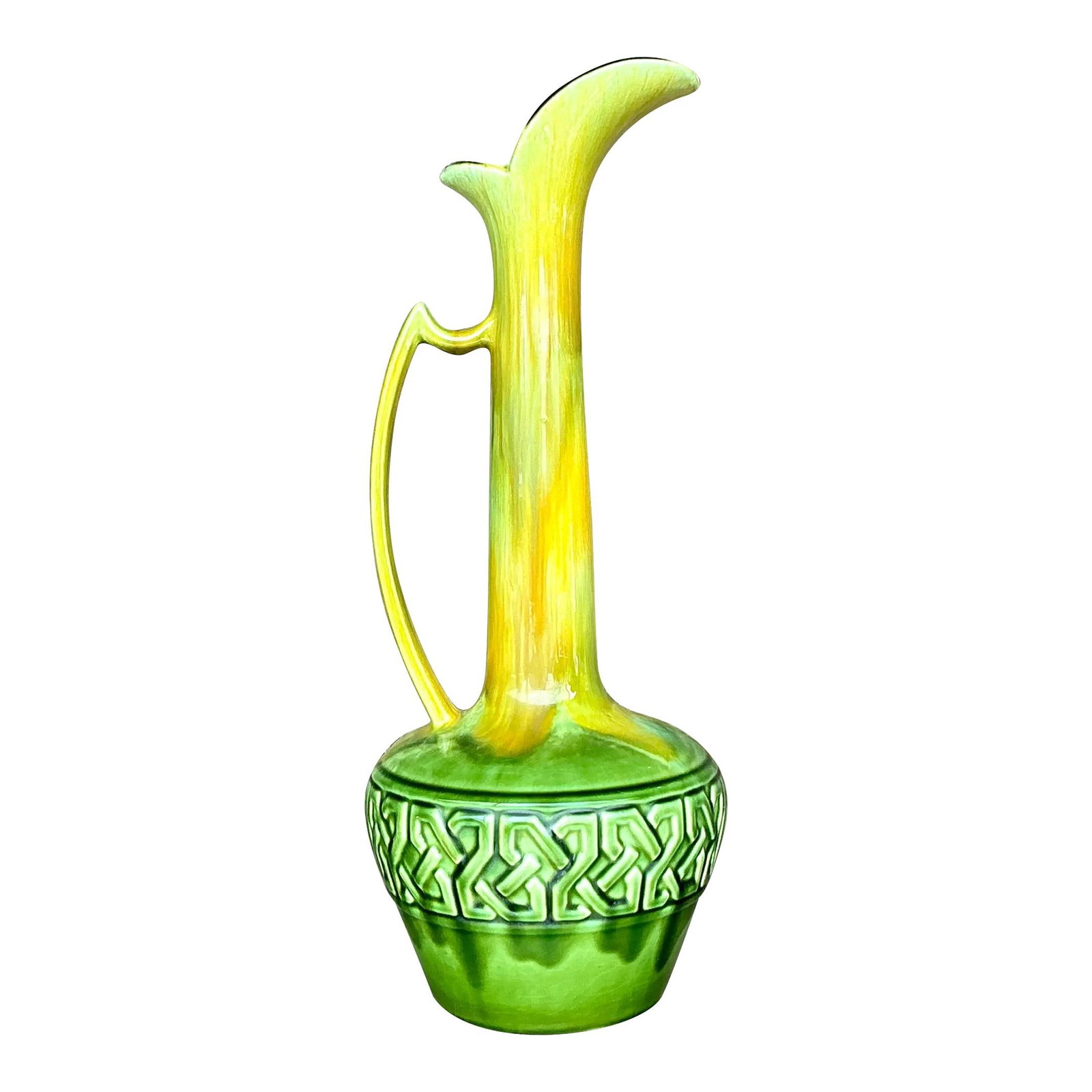 Vintage Mid-Century Modern Bright Green Ceramic Pitcher (1 of 6)