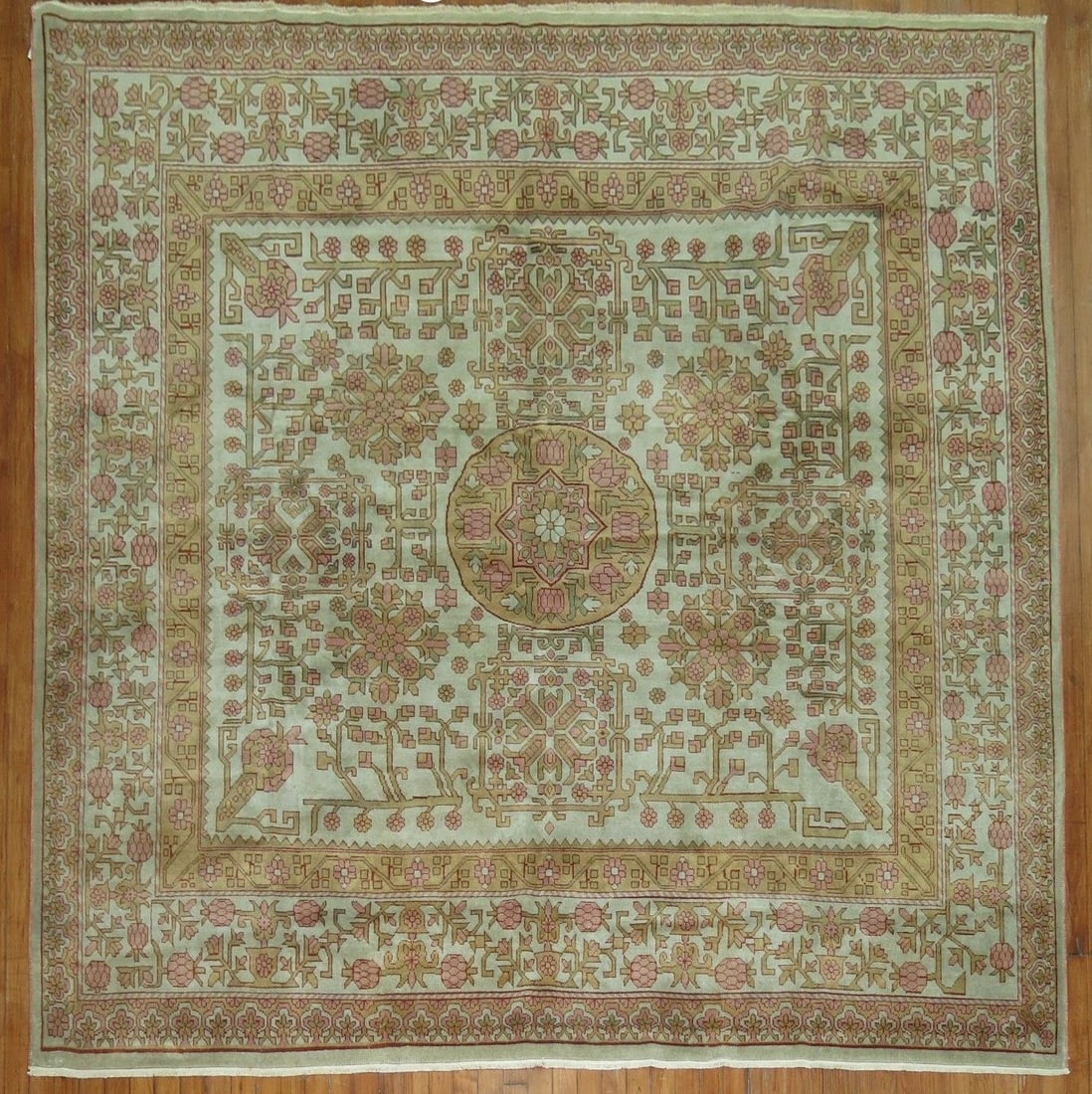 8' x 8' Khotan Samarkand Square Rug Vintage: 8' x 8' Khotan Samarkand Square Rug Vintage Rare vintage Samarkand rug in a square format, dating from the 3rd quarter of the 20th century. This pre-owned piece is identified as a Khotan Samarkand rug