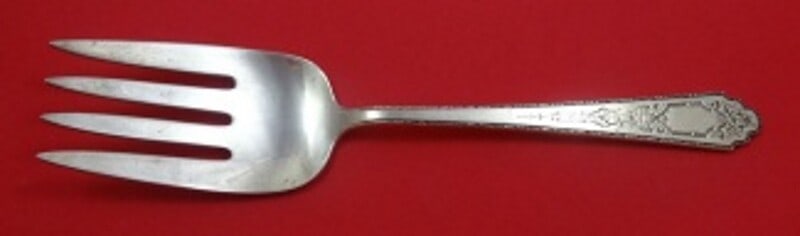Lunt Mary II Sterling Silver Salad Serving Fork 9 1/4" Heirloom Piece: Lunt Mary II Sterling Silver Salad Serving Fork 9 1/4" Heirloom Piece Elevate your dining experience with this exquisite Mary II salad serving fork by Lunt, crafted from high-quality sterling silver. 