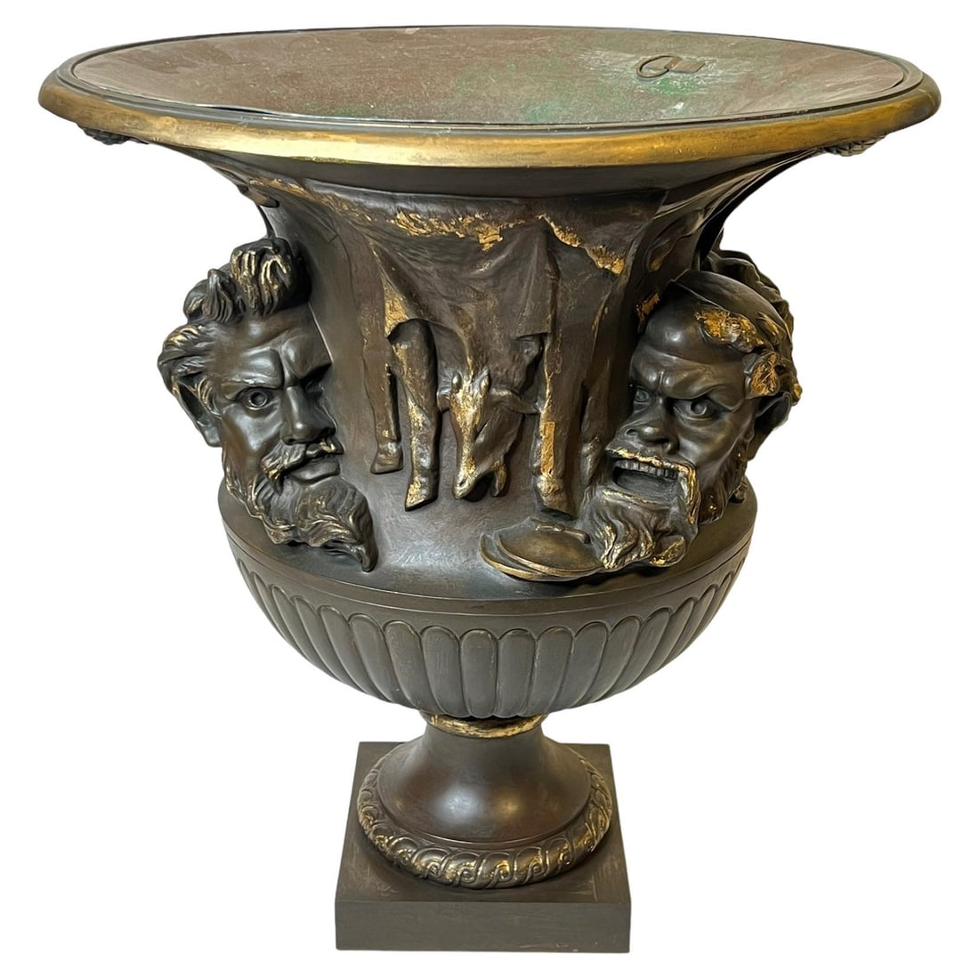 Neoclassical Revival French Bronze Jardiniere After Borghese Vase by Barbedienne: Neoclassical Revival French Bronze Jardiniere After Borghese Vase by Barbedienne This large 19th century French bronze Borghese vase was cast by Barbedienne in the Neoclassical Revival style. It featu