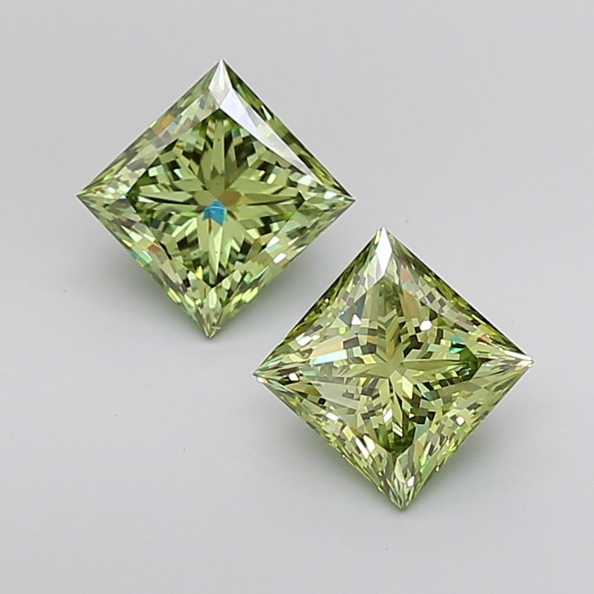 Loose Diamond - PRINCESS 1.62ct Fancy Vivid Green VS1: Loose Diamond - PRINCESS 1.62ct Fancy Vivid Green VS1 Source: This is a real non-mined Diamond that has been grown in a lab Shape: PRINCESS Carats: 1.62 Color: Fancy Vivid Green Certification: IGI PLE