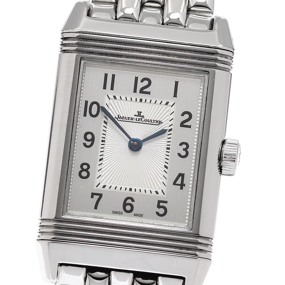 Jaeger-LeCoultre Reverso Classic Small ladies stainless steel wristwatch ref 211.8.86: Jaeger-LeCoultre Reverso Classic Small ladies stainless steel wristwatch ref 211.8.86 Jaeger-LeCoultre Reverso Classic Small ladies wristwatch with a manual winding movement and a silver dial. This Sw