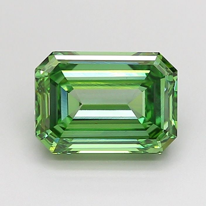 Loose Diamond - EMERALD 2.02ct Fancy Vivid Green VS1: Loose Diamond - EMERALD 2.02ct Fancy Vivid Green VS1 Source: This is a real non-mined Diamond that has been grown in a lab Shape: EMERALD Carats: 2.02 Color: Fancy Vivid Green Certification: IGI PLEAS