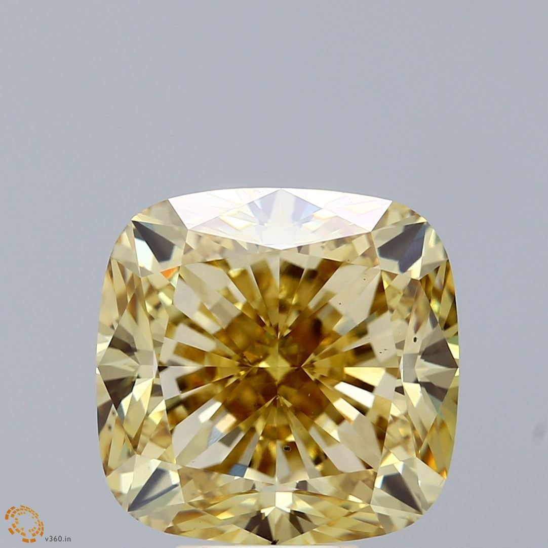 Loose Diamond - CUSHION BRILLIANT 10.04ct Fancy Intense Yellow VS2: Loose Diamond - CUSHION BRILLIANT 10.04ct Fancy Intense Yellow VS2 Source: This is a real non-mined Diamond that has been grown in a lab Shape: CUSHION BRILLIANT Carats: 10.04 Color: Fancy Intense