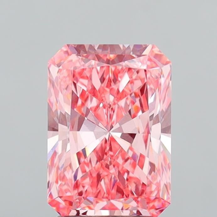 Loose Diamond - RADIANT 3.08ct Fancy Vivid Pink VVS2: Loose Diamond - RADIANT 3.08ct Fancy Vivid Pink VVS2 Source: This is a real non-mined Diamond that has been grown in a lab Shape: RADIANT Carats: 3.08 Color: Fancy Vivid Pink Certification: IGI PLEASE