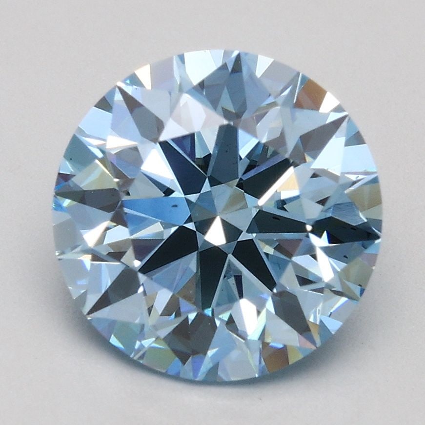 Ideal Loose Diamond - ROUND 2.05ct Fancy Blue VS2: Ideal Loose Diamond - ROUND 2.05ct Fancy Blue VS2 Source: This is a real non-mined Diamond that has been grown in a lab Shape: ROUND Carats: 2.05 Color: Fancy Blue Certification: IGI Video: