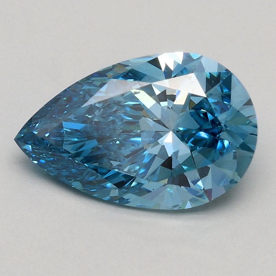 Loose Diamond - PEAR 1.36ct Fancy Vivid Blue VS2: Loose Diamond - PEAR 1.36ct Fancy Vivid Blue VS2 Source: This is a real non-mined Diamond that has been grown in a lab Shape: PEAR Carats: 1.36 Color: Fancy Vivid Blue Certification: IGI Video: