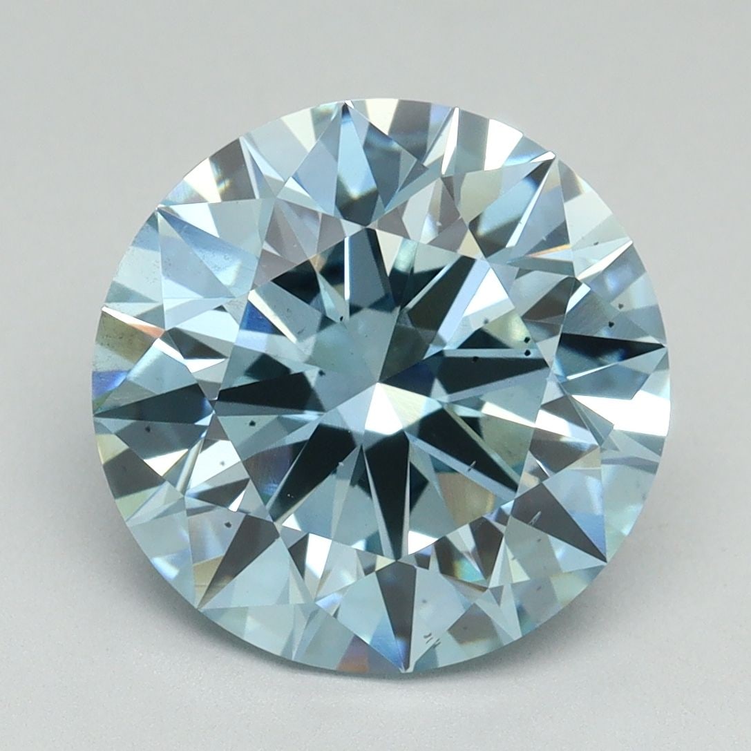 Ideal Loose Diamond - ROUND 5.05ct Fancy Vivid Blue VS2: Ideal Loose Diamond - ROUND 5.05ct Fancy Vivid Blue VS2 Source: This is a real non-mined Diamond that has been grown in a lab Shape: ROUND Carats: 5.05 Color: Fancy Vivid Blue Certification: IGI
