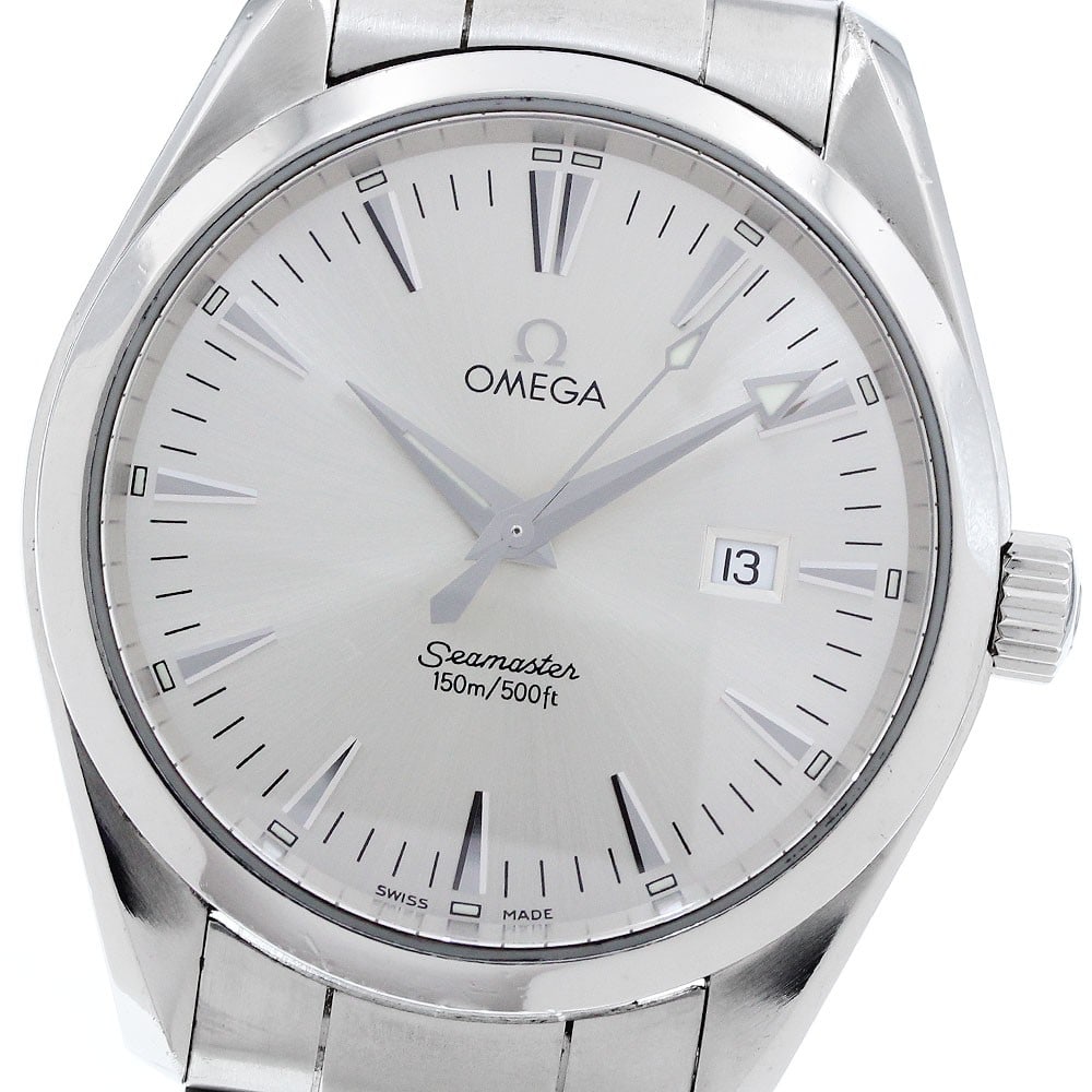 Omega Seamaster Aqua Terra 2517.30 mens quartz date watch stainless steel: Omega Seamaster Aqua Terra 2517.30 mens quartz date watch stainless steel Omega Seamaster Aqua Terra Date quartz men's wristwatch with a silver dial and stainless steel case and bracelet. This watch f