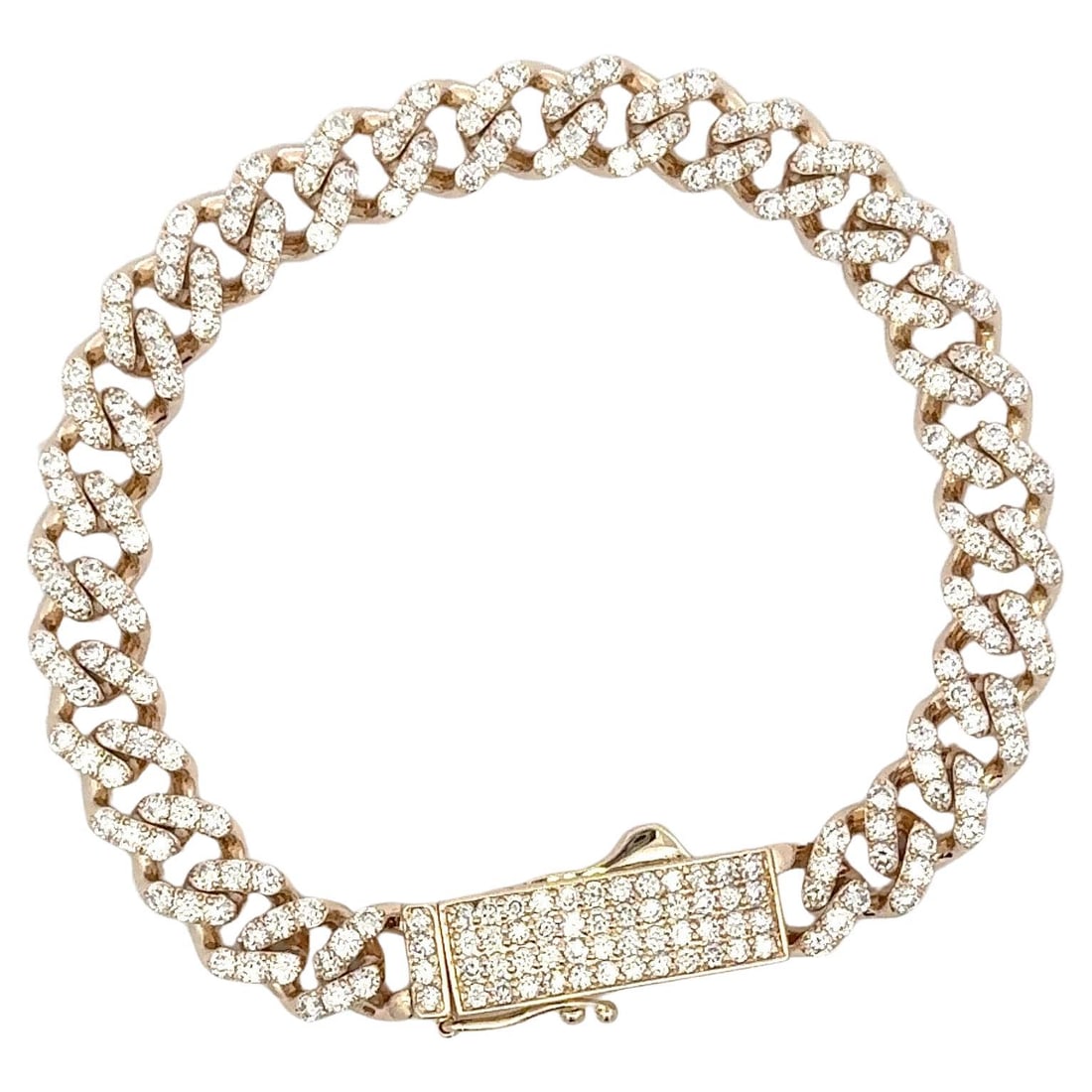 Harbor Diamonds 14K Yellow Gold Diamond Cuban Link Bracelet 4.89 Carats: Harbor Diamonds 14K Yellow Gold Diamond Cuban Link Bracelet 4.89 Carats This stunning Diamond Cuban Link Bracelet is crafted from 14k yellow gold and features a unique Cuban link design. Adorned with 