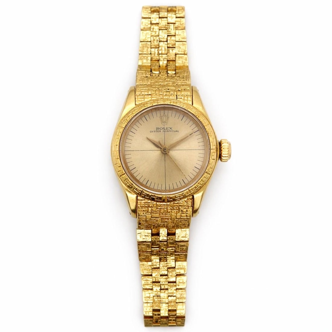 Rolex Oyster Perpetual 6610 Ladies 18K Yellow Gold Wristwatch: Rolex Oyster Perpetual 6610 Ladies 18K Yellow Gold Wristwatch Vintage Rolex Oyster Perpetual ladies wristwatch from the 1960s, model 6610, crafted in 18K yellow gold with an automatic movement. This p