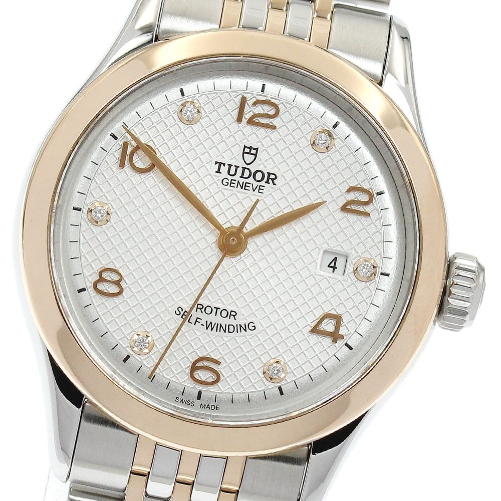 TUDOR 1926 Ref 91351 Mens Automatic Watch Date SS RG Diamond Bezel: TUDOR 1926 Ref 91351 Mens Automatic Watch Date SS RG Diamond Bezel TUDOR 1926 men's wristwatch with automatic movement and date display. This Swiss-made watch features a silver dial and an SS/RG case 