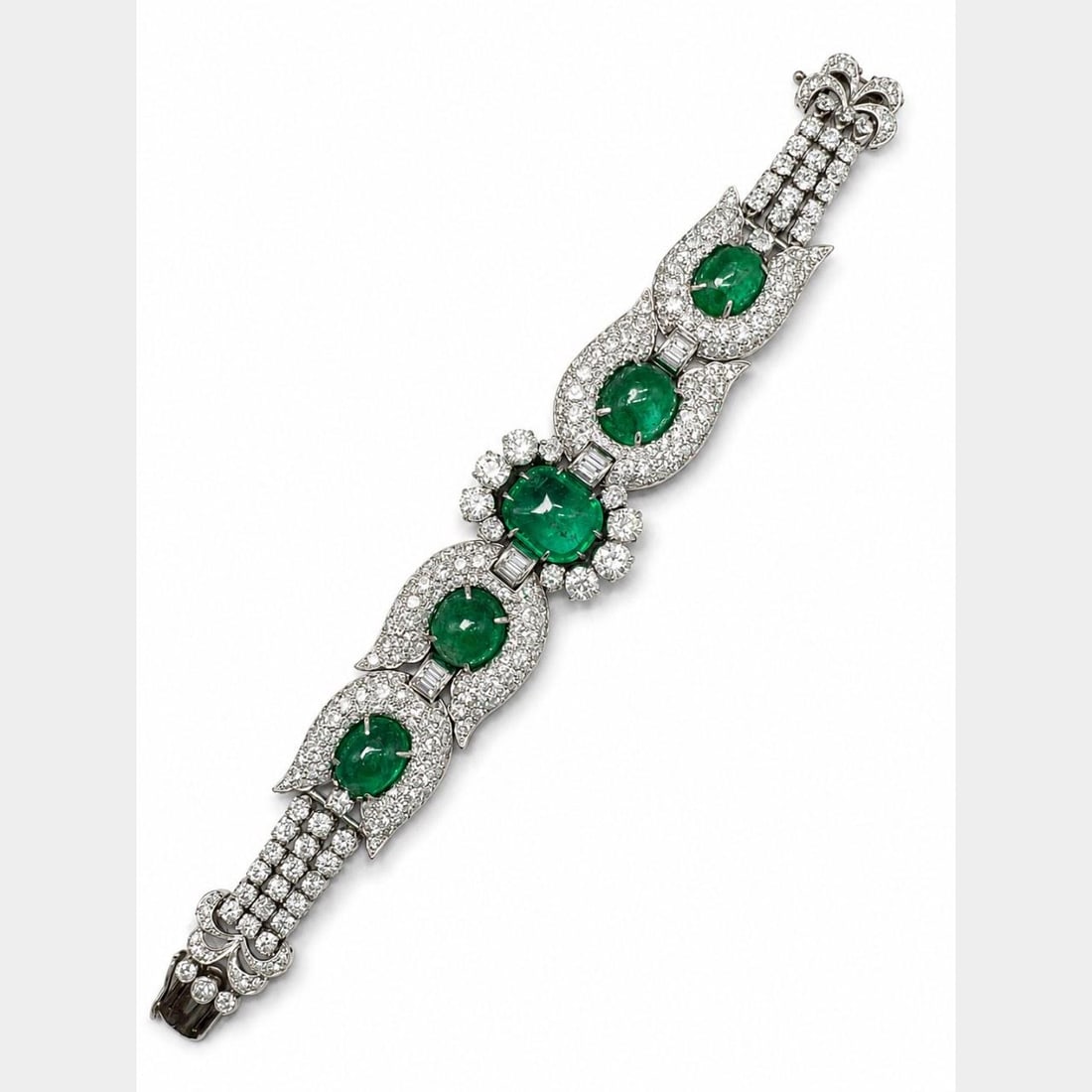 Gubelin Bellerophon platinum bracelet with certified emeralds and diamonds (1 of 12)