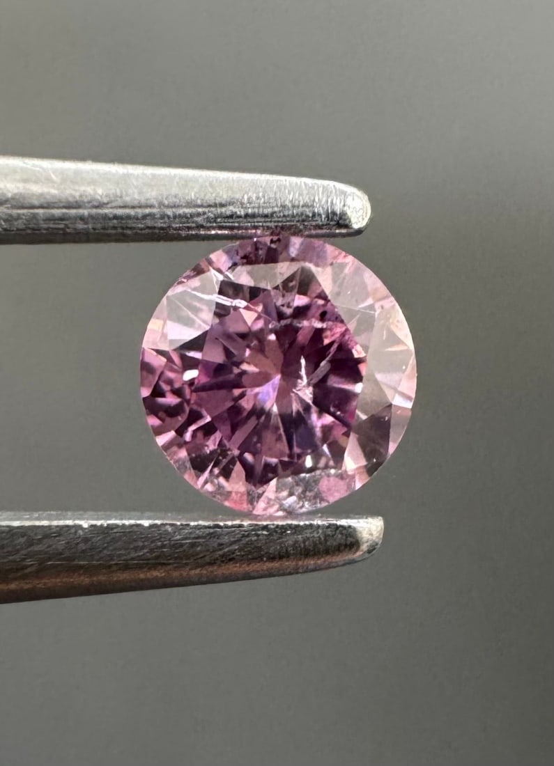 Loose Diamond - ROUND 0.15ct Fancy Vivid Purplish Pink I2 (1 of 1)