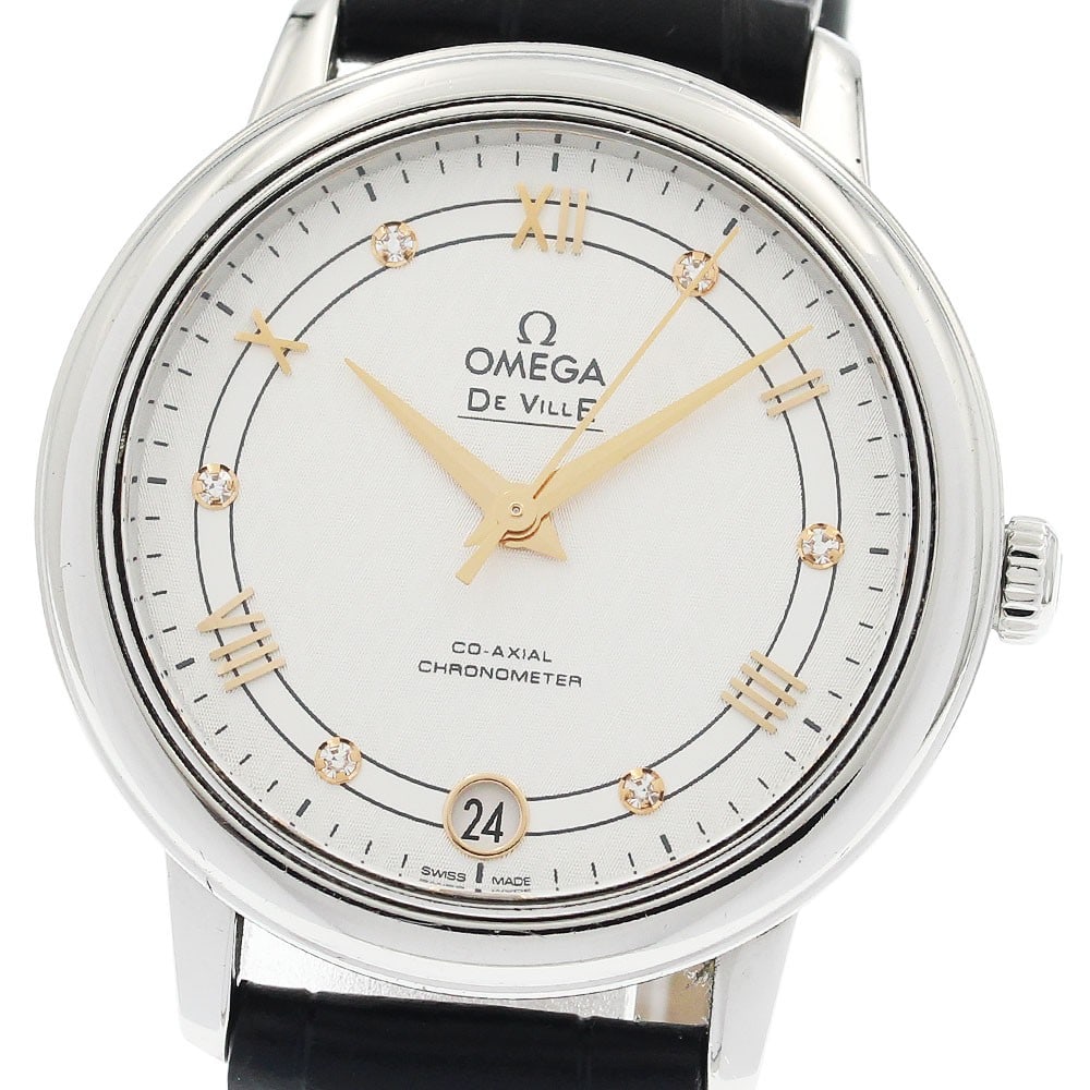 OMEGA De Ville Prestige 424.13.33.20.52.001 Ladies Automatic Diamond Watch: OMEGA De Ville Prestige 424.13.33.20.52.001 Ladies Automatic Diamond Watch OMEGA De Ville Prestige ladies wristwatch with an automatic movement and silver dial. This watch features a stainless steel c