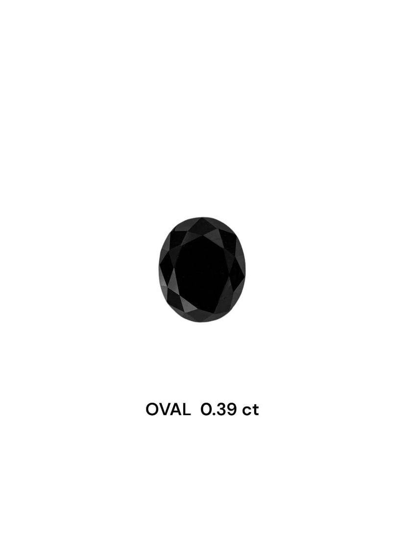Loose Diamond - OVAL 0.39ct Fancy Black VVS2: Loose Diamond - OVAL 0.39ct Fancy Black VVS2 Source: Natural Shape: OVAL Carats: 0.39 Color: Fancy Black Certification: NONE Video: