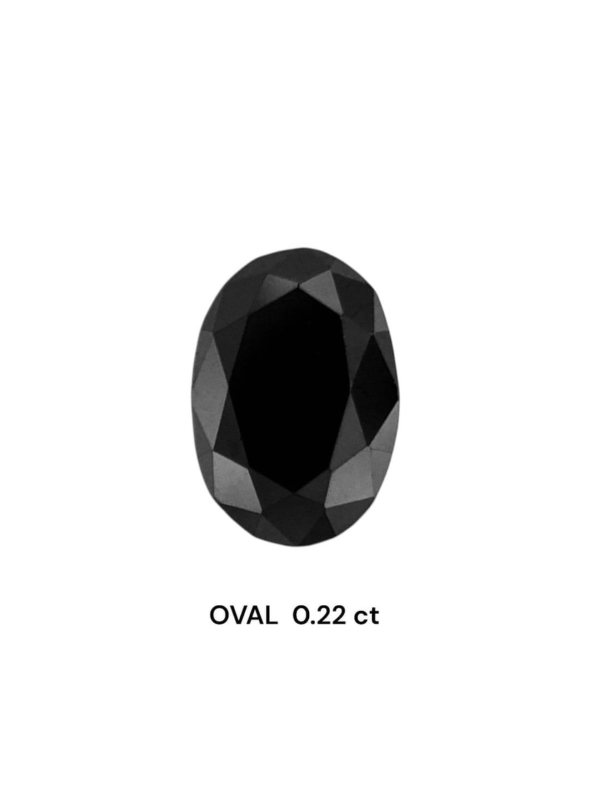 Loose Diamond - OVAL 0.22ct Fancy Black VVS2: Loose Diamond - OVAL 0.22ct Fancy Black VVS2 Source: Natural Shape: OVAL Carats: 0.22 Color: Fancy Black Certification: NONE Video: