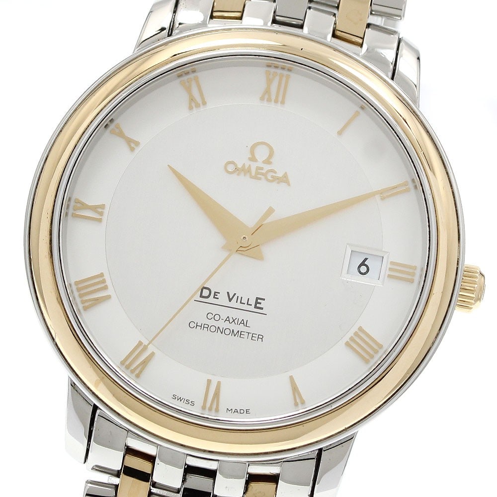 OMEGA De Ville Prestige 4374.31 mens automatic chronometer watch: OMEGA De Ville Prestige 4374.31 mens automatic chronometer watch Omega De Ville Prestige Co-Axial Chronometer automatic men's wristwatch with a silver dial and date display. This watch shows visible w