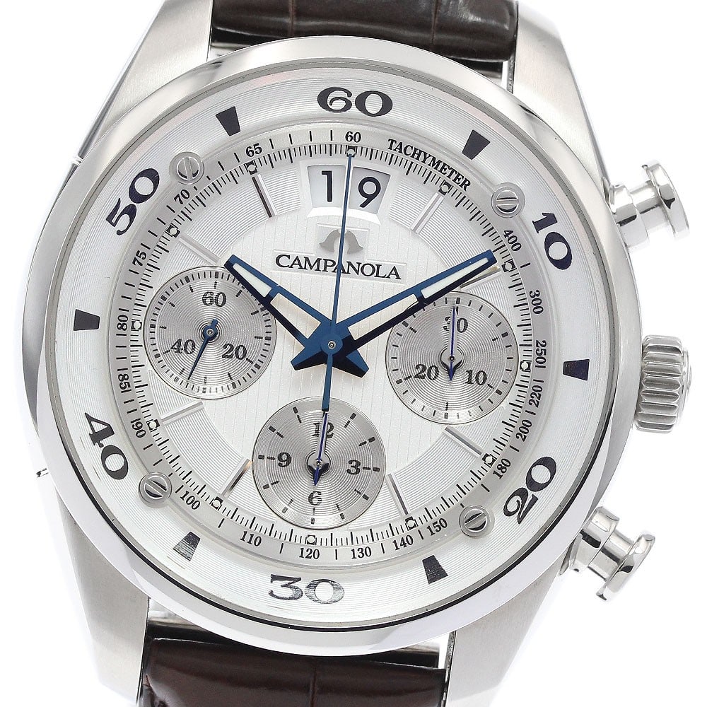 Citizen Campanola Mechanical Chronograph Men's Watch Ref NZ1001-09A Y150-T022103: Citizen Campanola Mechanical Chronograph Men's Watch Ref NZ1001-09A Y150-T022103 CITIZEN Campanola Mechanical wristwatch with automatic movement and a silver dial. This men's chronograph features a da