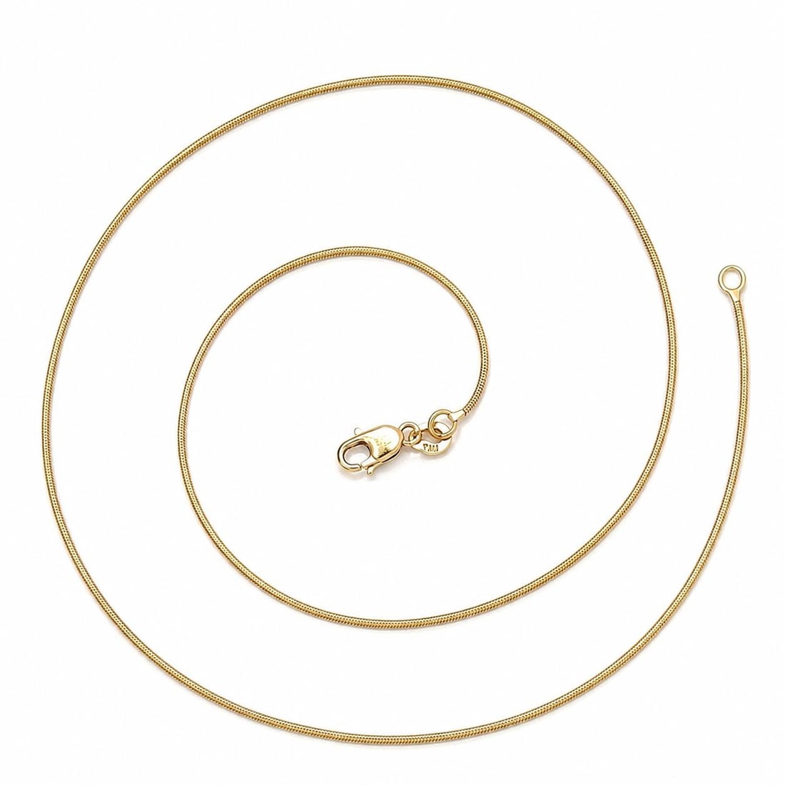14k Yellow Gold Snake Link Necklace 20 inch Italian Vintage: 14k Yellow Gold Snake Link Necklace 20 inch Italian Vintage Vintage women's chain necklace crafted in solid 14k yellow gold and made in Italy. This rounded silky snake link design features a slim prof