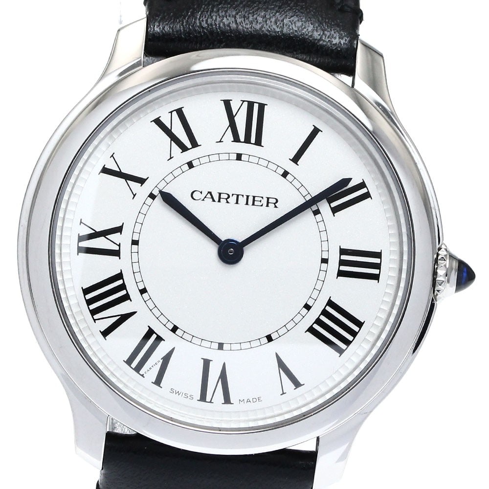 Cartier WSRN0031 Ronde Must 36mm Quartz Men's Wristwatch: Cartier WSRN0031 Ronde Must 36mm Quartz Men's Wristwatch Cartier Rondemuste de Cartier wristwatch with a quartz movement and a silver dial. This men's watch features a stainless steel case and a leath