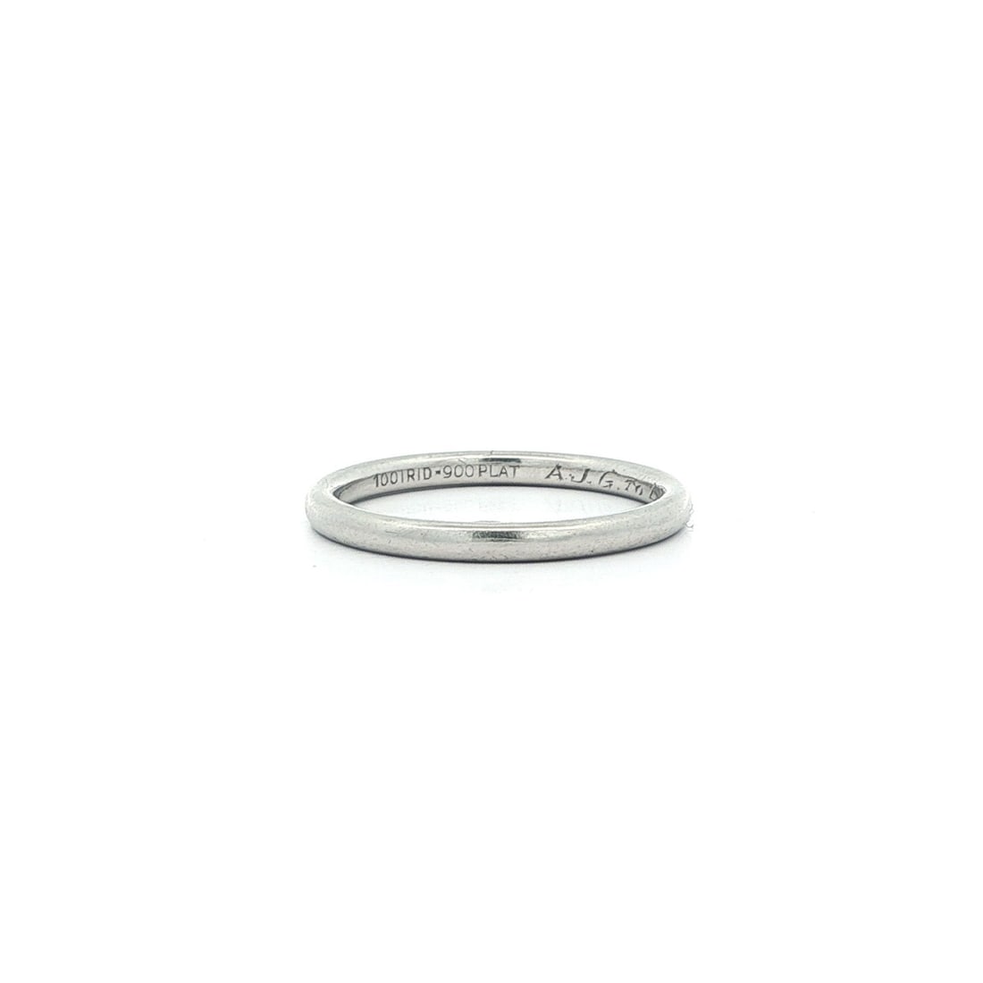 Antique 1930s Platinum 1.8mm Stackable Wedding Band Ring (1 of 4)