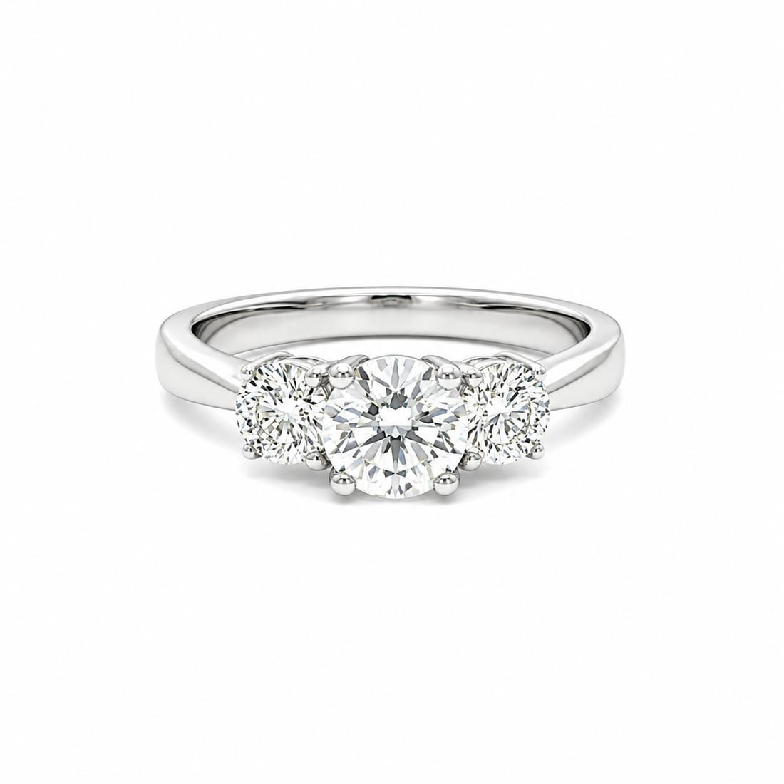 Hearts On Fire Classic 3 Stone Diamond Ring 18k White Gold GIA 0.93ctw (1 of 12)