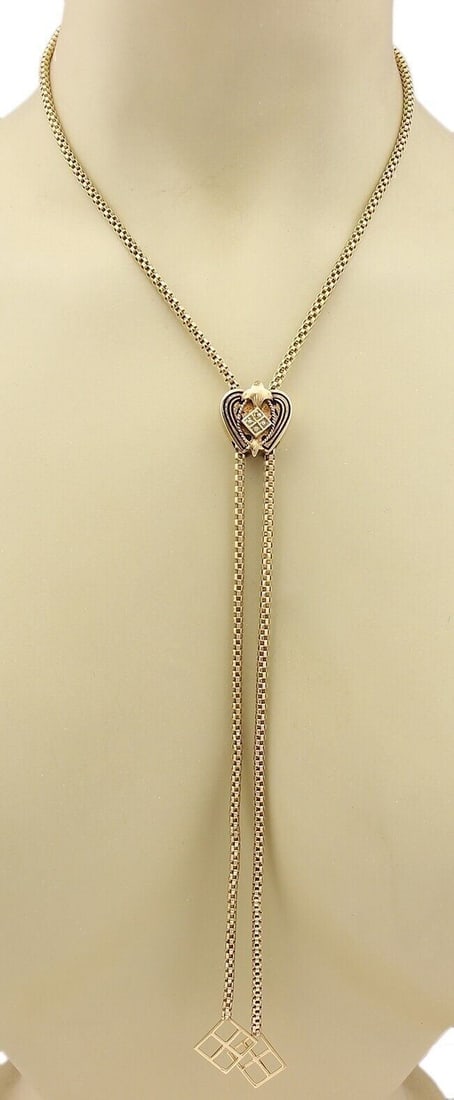 Vintage 14k Yellow Gold Lariat Necklace Heart Slide Filigree Tassel 25"-26": Vintage 14k Yellow Gold Lariat Necklace Heart Slide Filigree Tassel 25"-26" Vintage estate lariat necklace in 14k yellow gold with a heart slide design, tube filigree detailing, and tassel drop. This 