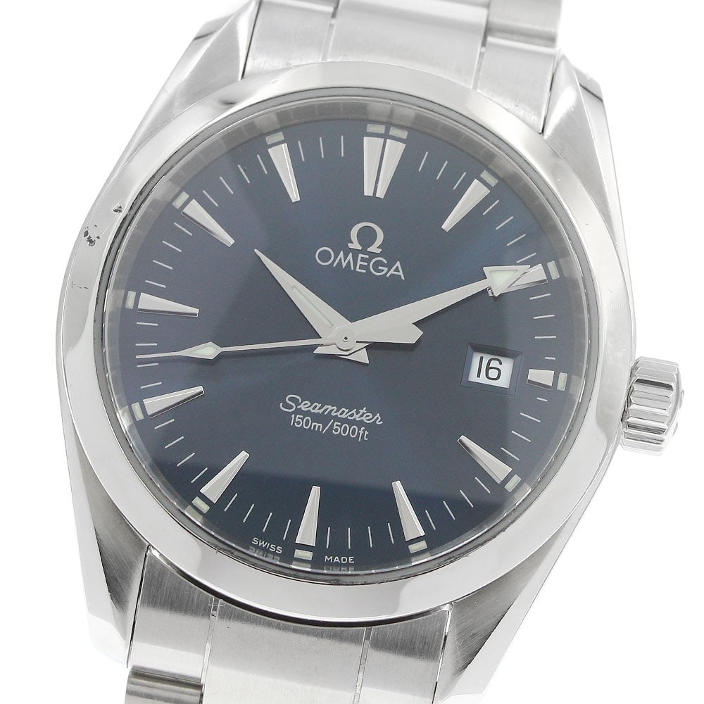 OMEGA Seamaster Aqua Terra 2518.80 Quartz Date Unisex Wristwatch: OMEGA Seamaster Aqua Terra 2518.80 Quartz Date Unisex Wristwatch OMEGA Seamaster Aqua Terra Date quartz wristwatch with a navy dial and stainless steel case and bracelet. This unisex model includes th
