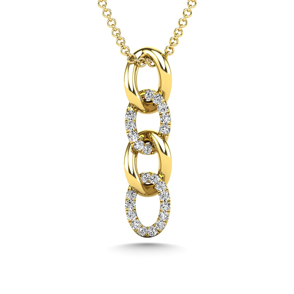 14K Yellow Gold Diamond 1/8 Ct.Tw. Fashion Pendant: 14K Yellow Gold Diamond 1/8 Ct.Tw. Fashion Pendant 14k Yellow Gold Stone Color: G-h Stone Clarity: I1 Unless otherwise specified, pendants that include a chain are paired with our standard 18-inch len