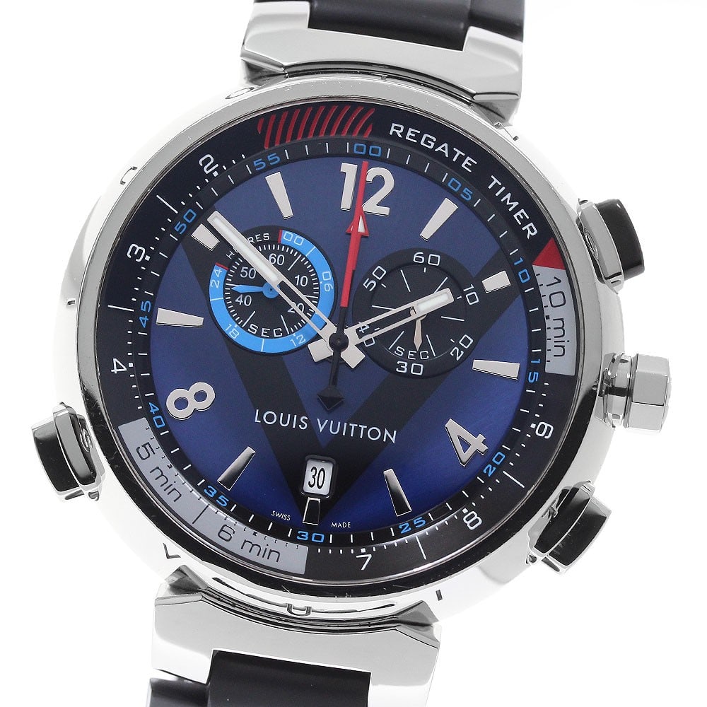 Louis Vuitton Tambour Regatta Q102D mens quartz chronograph alarm watch (1 of 6)