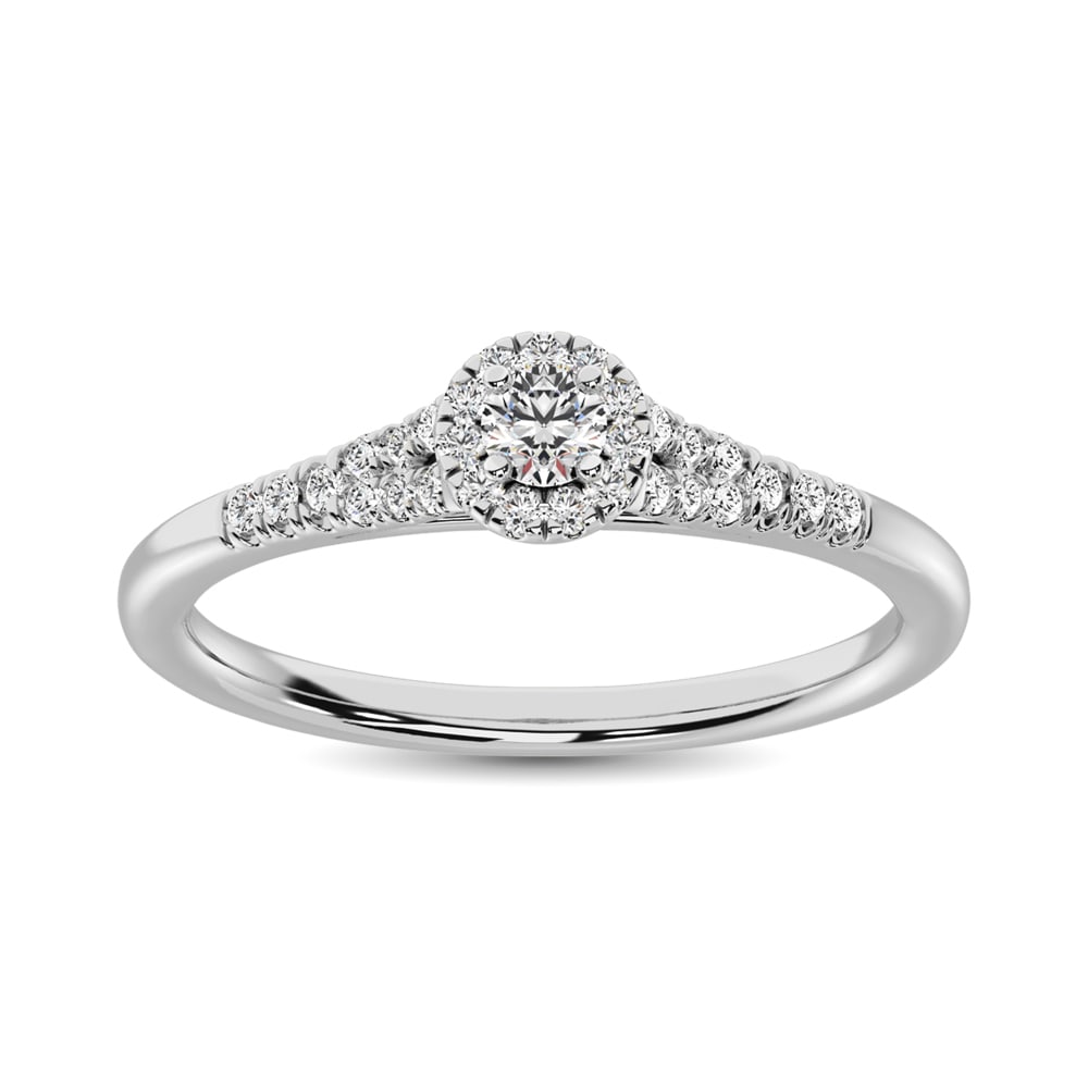 Diamond Engagement Ring 1/4 Ct.tw in 10K White Gold: Diamond Engagement Ring 1/4 Ct.tw in 10K White Gold 10k White Gold Stone Color: Gh Stone Clarity: I1 Each ring is presented in standard size 6.5. Complimentary resizing is available between sizes 510 