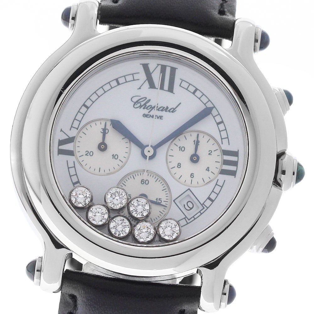 Chopard Happy Sport Mens Quartz Chronograph Watch Ref 28 8269 23: Chopard Happy Sport Mens Quartz Chronograph Watch Ref 28 8269 23 Chopard Happy Sport men's wristwatch with quartz movement and chronograph functionality. This watch features a stainless steel case, a 
