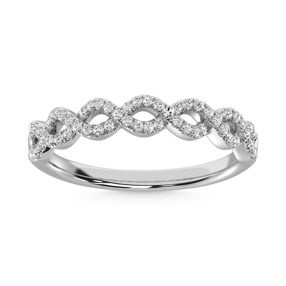 14K White Gold Diamond 1/4 Ct.Tw. Fashion Ring: 14K White Gold Diamond 1/4 Ct.Tw. Fashion Ring 14k White Gold Stone Color: G-h Stone Clarity: I2 Each ring is presented in standard size 6.5. Complimentary resizing is available between sizes 510 (in 