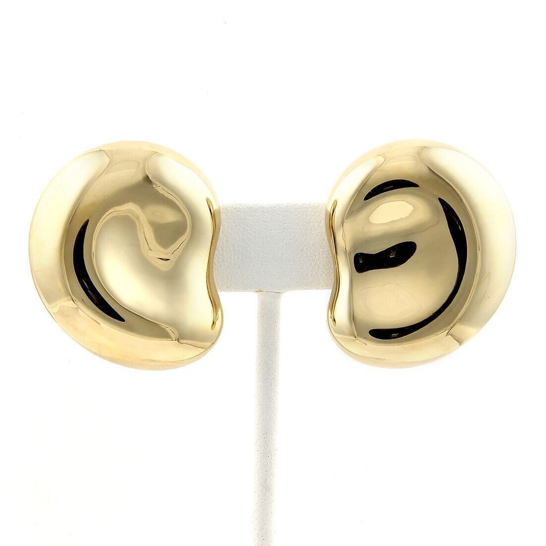 Tiffany Co Elsa Peretti Bean Large 18k Gold Clip Earrings (1 of 6)