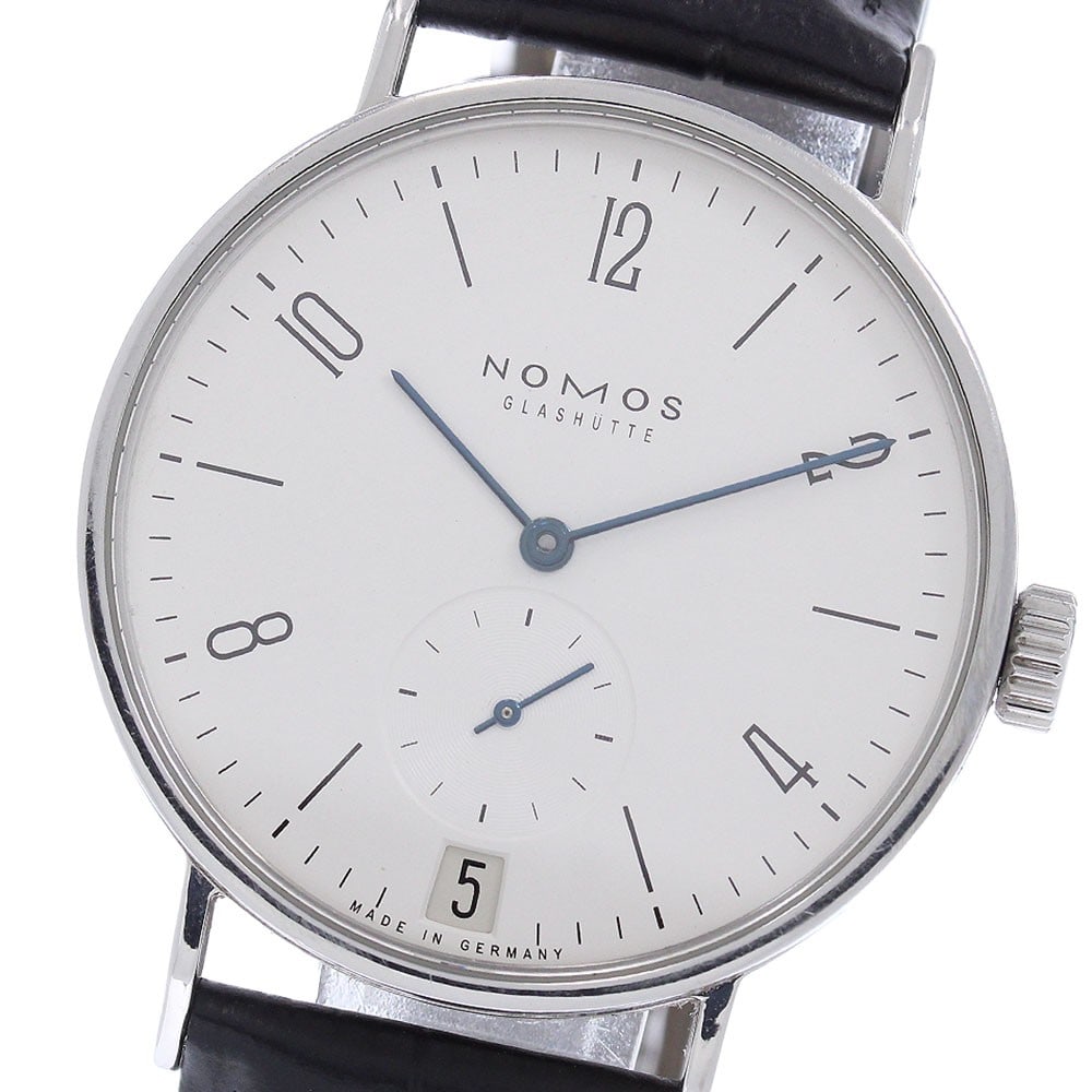 NOMOS Tangomat 38 automatic mens wristwatch with date small seconds: NOMOS Tangomat 38 automatic mens wristwatch with date small seconds NOMOS Tangomat 38 men's wristwatch with automatic movement, date display, and small seconds. This watch features a stainless steel c