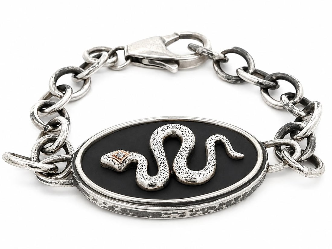 Sterling Silver Oval Link Bracelet Robert Lee Morris for Elizabeth and James (1 of 8)
