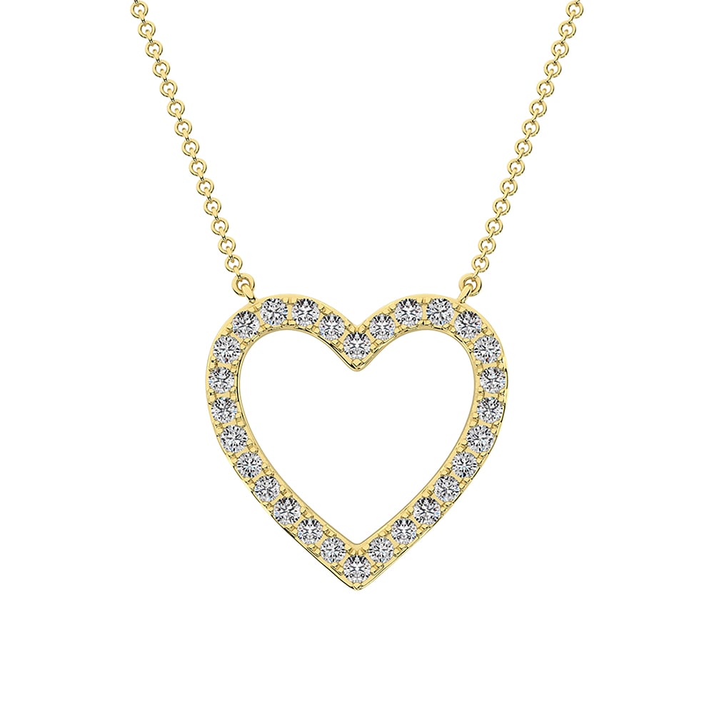 10K Yellow Gold 1/4 Ct.Tw. Diamond Heart Necklace: 10K Yellow Gold 1/4 Ct.Tw. Diamond Heart Necklace 10k Yellow Gold Stone Color: G-h Stone Clarity: I1 Unless otherwise specified, pendants that include a chain are paired with our standard 18-inch leng