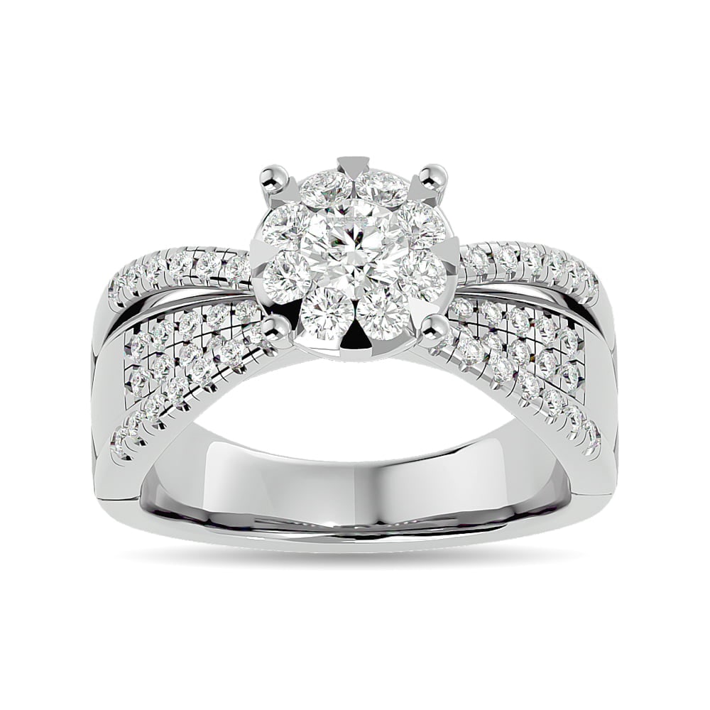 Diamond 1 Ct.Tw. Engagement Ring in 14K White Gold: Diamond 1 Ct.Tw. Engagement Ring in 14K White Gold 14k White Gold Stone Color: G-h Stone Clarity: I1 Each ring is presented in standard size 6.5. Complimentary resizing is available between sizes 510 